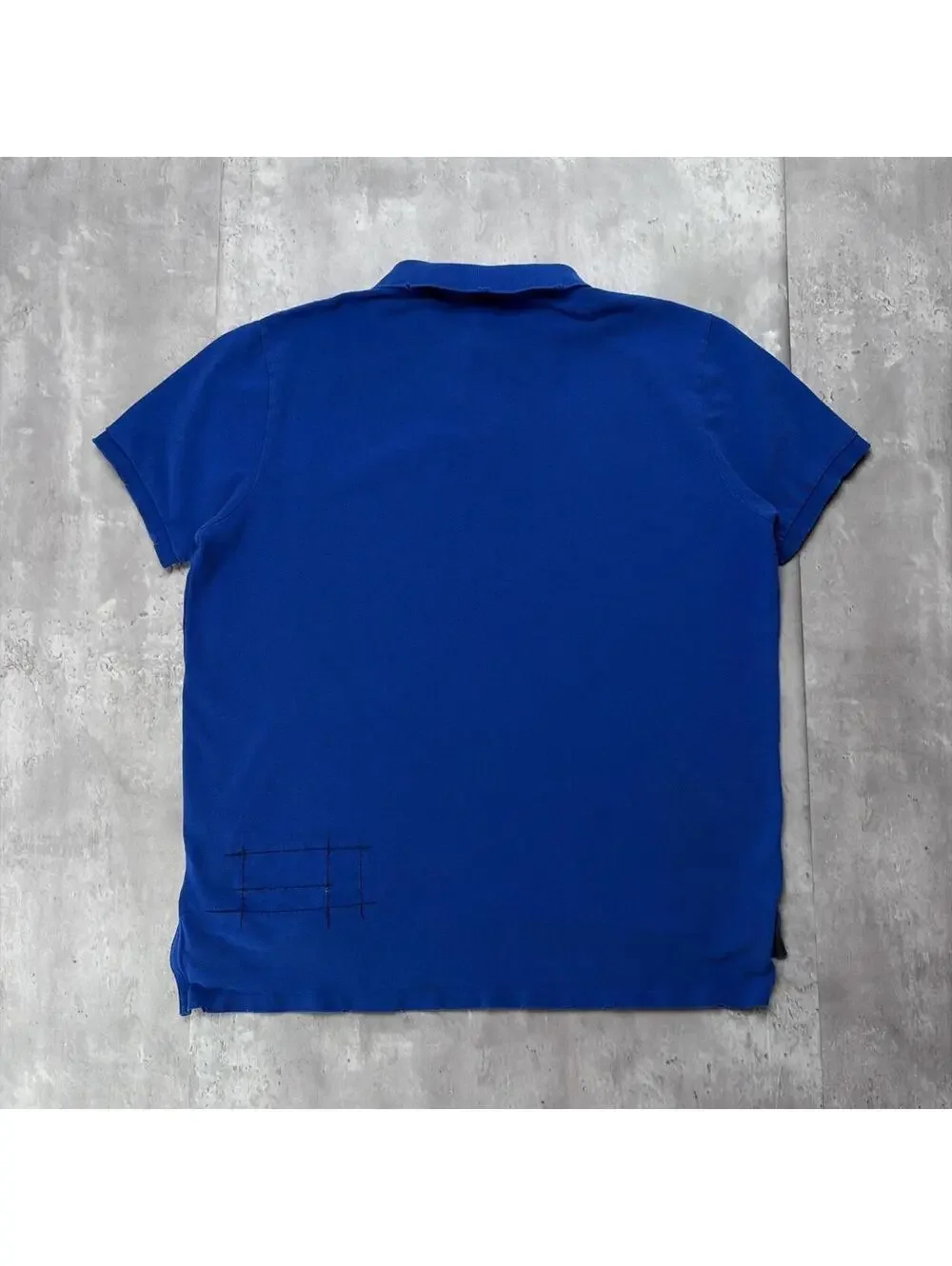 Vintage 90’s Blue Polo Ralph Lauren Grunge Distressed Rugby Polo Shirt